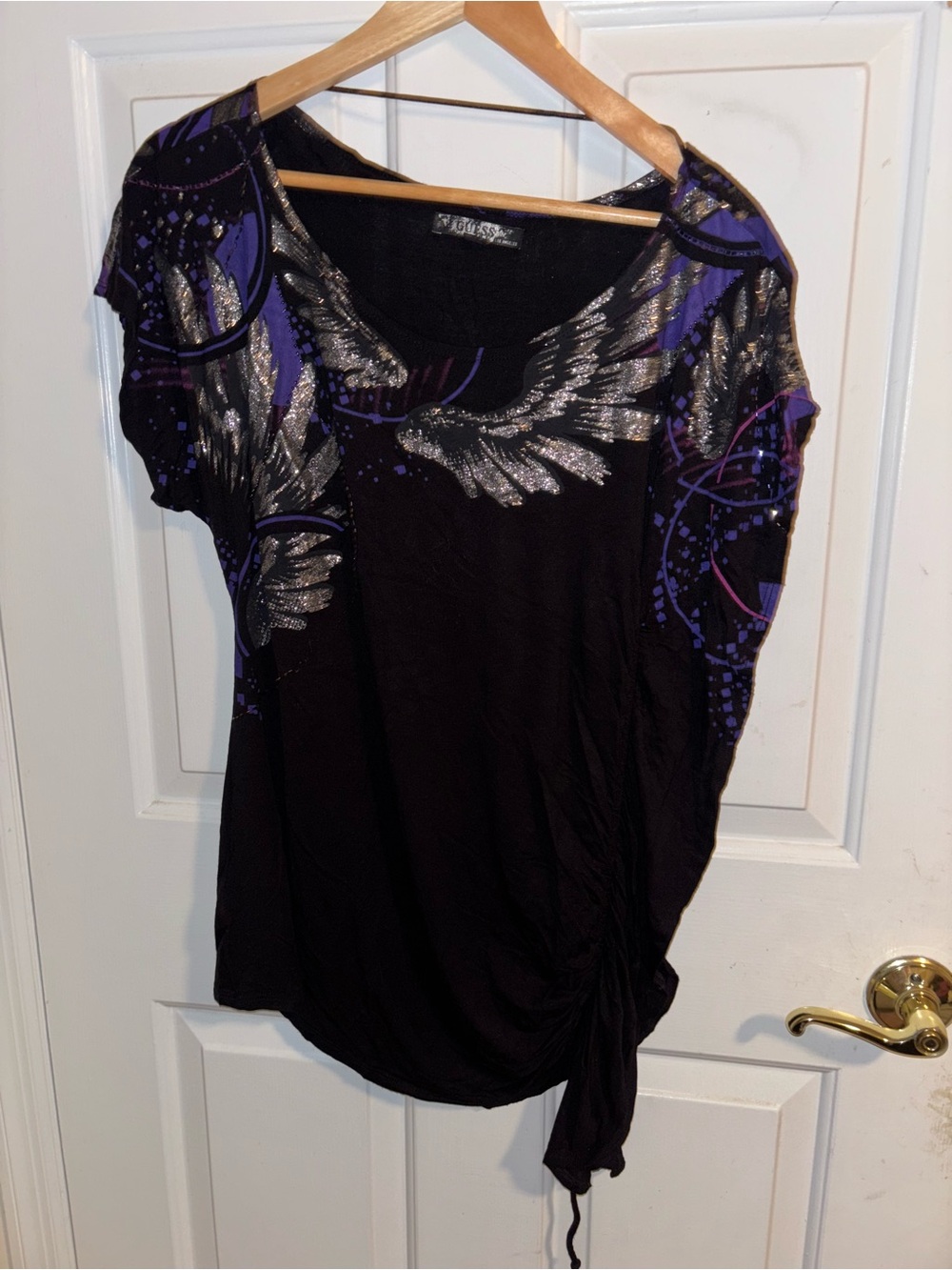 Guess Black Asymmetrical T-Shirt